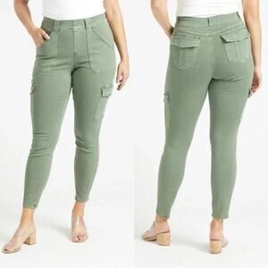 Spanx Stretch Twill Ankle Cargo Pants Sz XL/Extra Large in Sage Green NWT